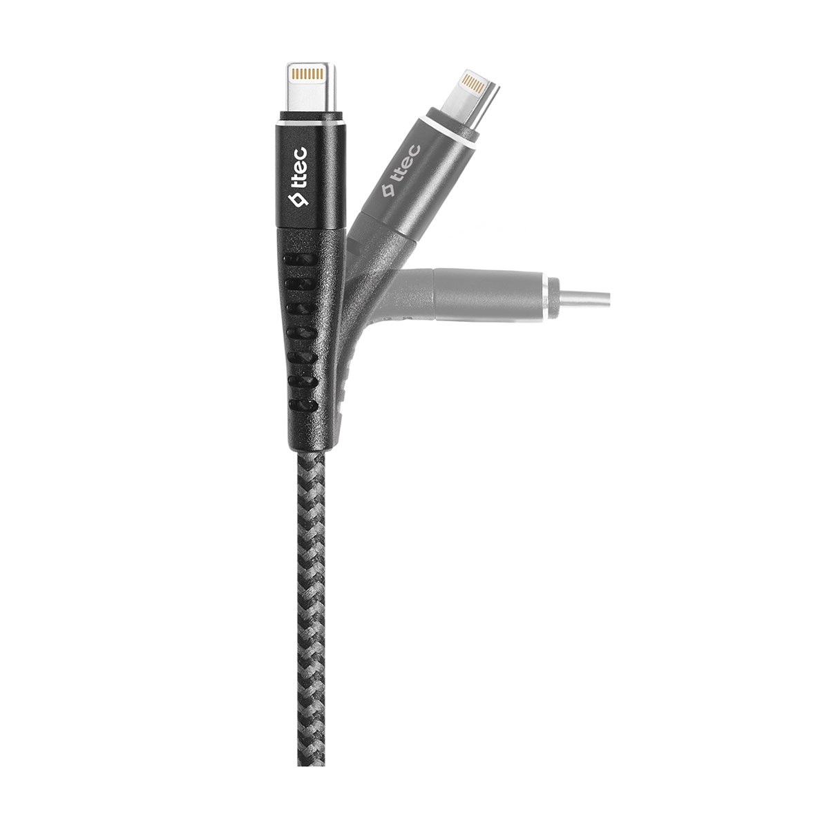 2DKX01LS ttec ExtremeCable Ekstra Dayanıklı iPh. Şarj Kablosu 150cm Siyah