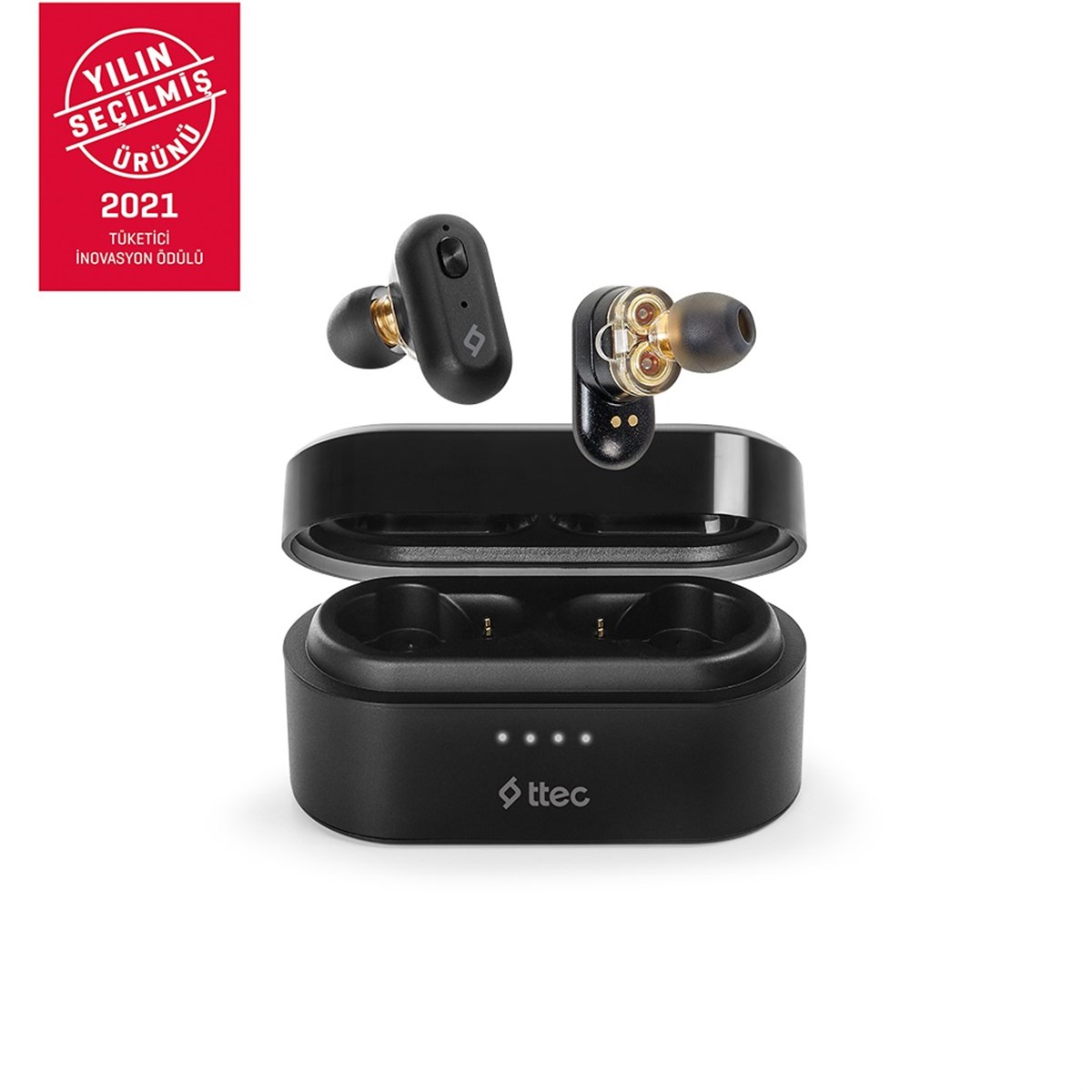 2KM127S ttec AirBeat Duo Gerçek Kablosuz TWS Bluetooth Kulaklık Siyah