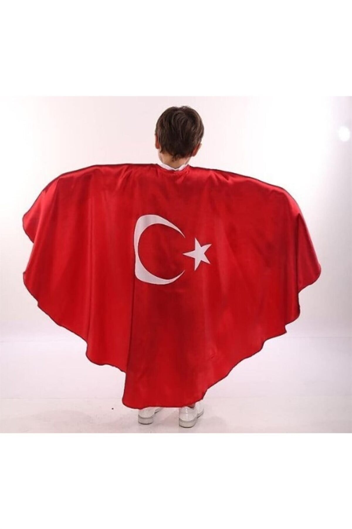 Ay Yıldız Çocuk Pelerini - 23 Nisan Ay Yıldızlı Unisex Çocuk Pelerini