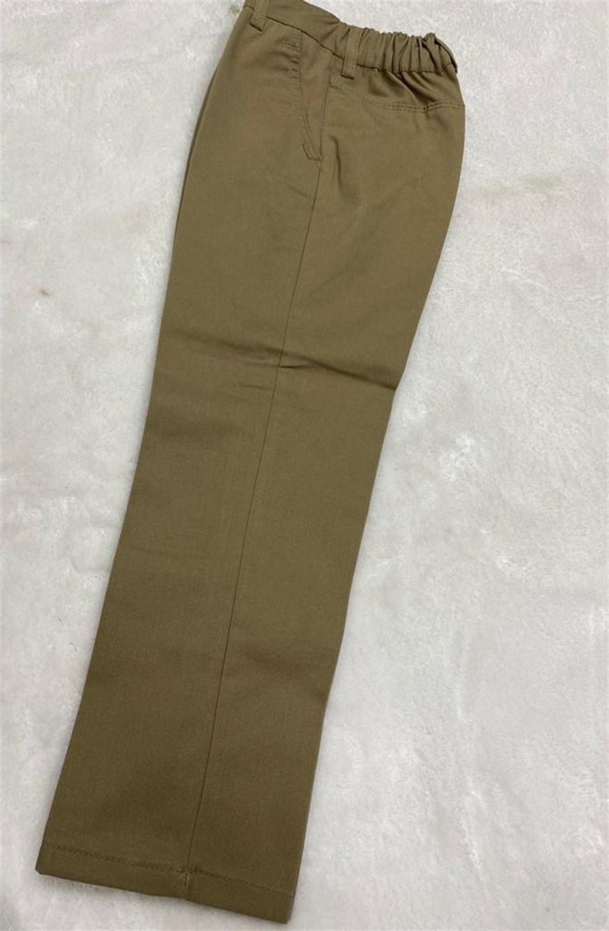 Çocuk Camel Kanvars Keten Okul Pantolonu