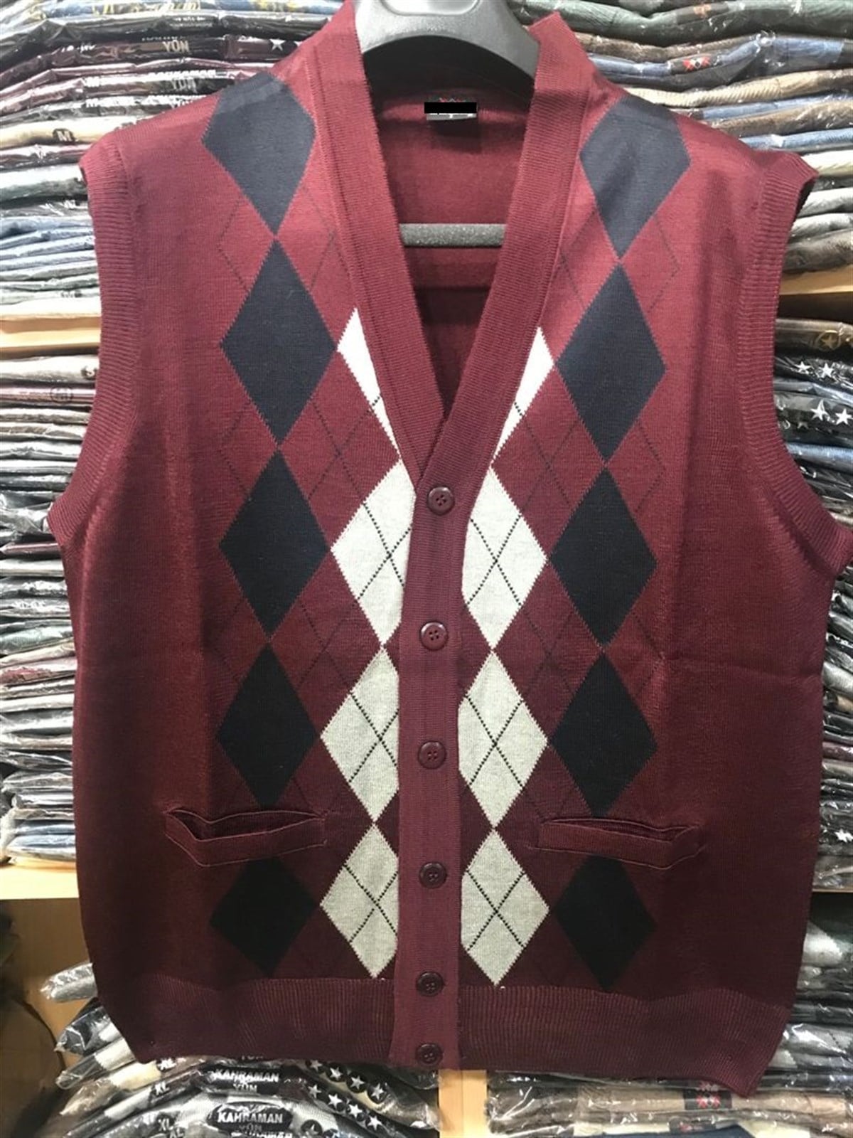 ERKEK BABA DESENLİ İNCE TRİKO YELEK