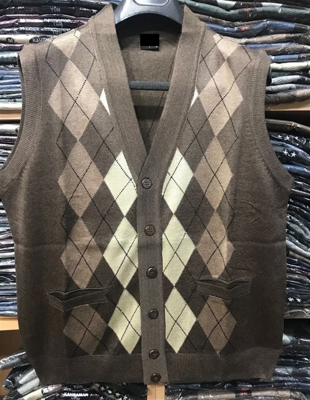 ERKEK BABA DESENLİ İNCE TRİKO YELEK