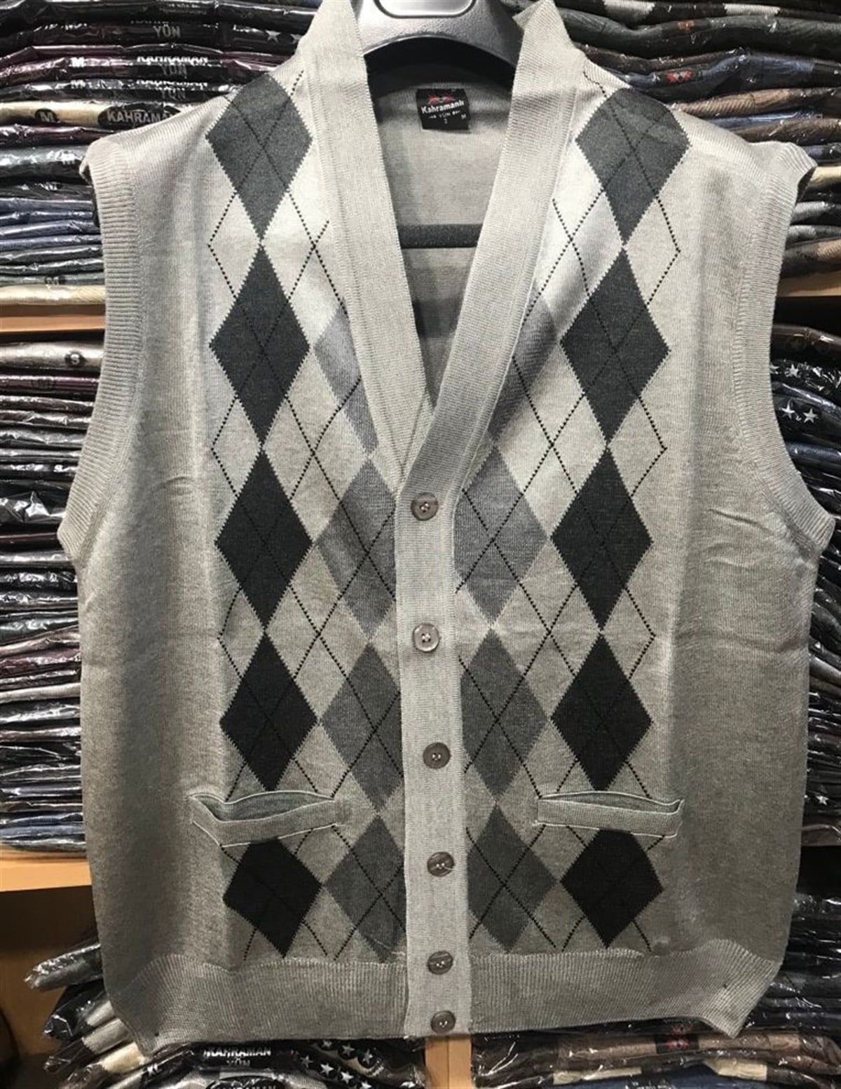 ERKEK BABA DESENLİ İNCE TRİKO YELEK