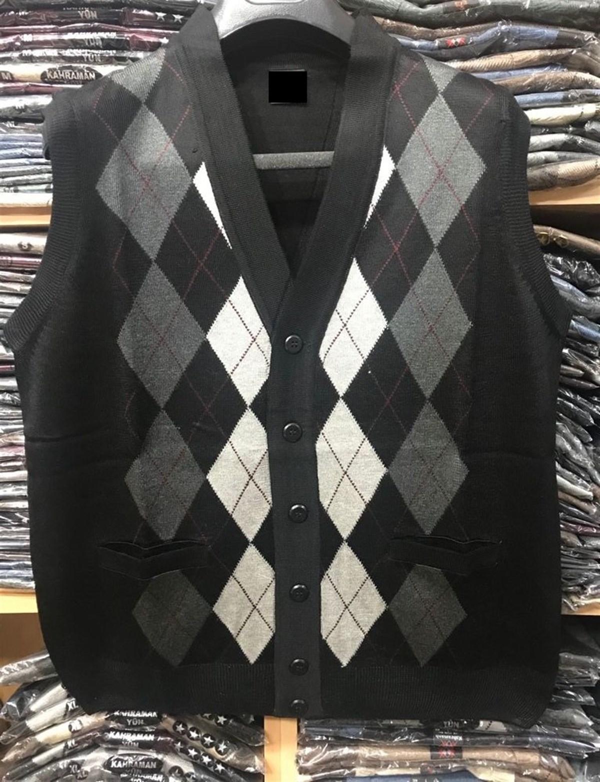 ERKEK BABA DESENLİ İNCE TRİKO YELEK