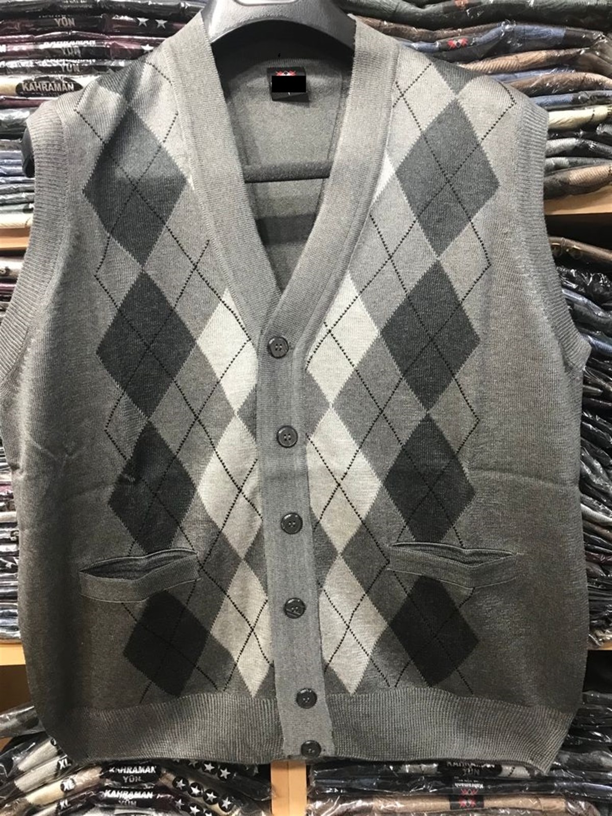 ERKEK BABA DESENLİ İNCE TRİKO YELEK