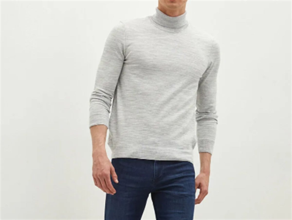 ERKEK BALIKÇI YAKA İÇİ PAMUKLU KALIN KIŞLIK GRİ BODY TSHIRT