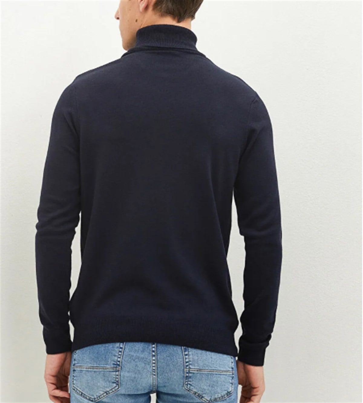 ERKEK BALIKÇI YAKA İÇİ PAMUKLU KALIN KIŞLIK LACİVERT BODY TSHIRT