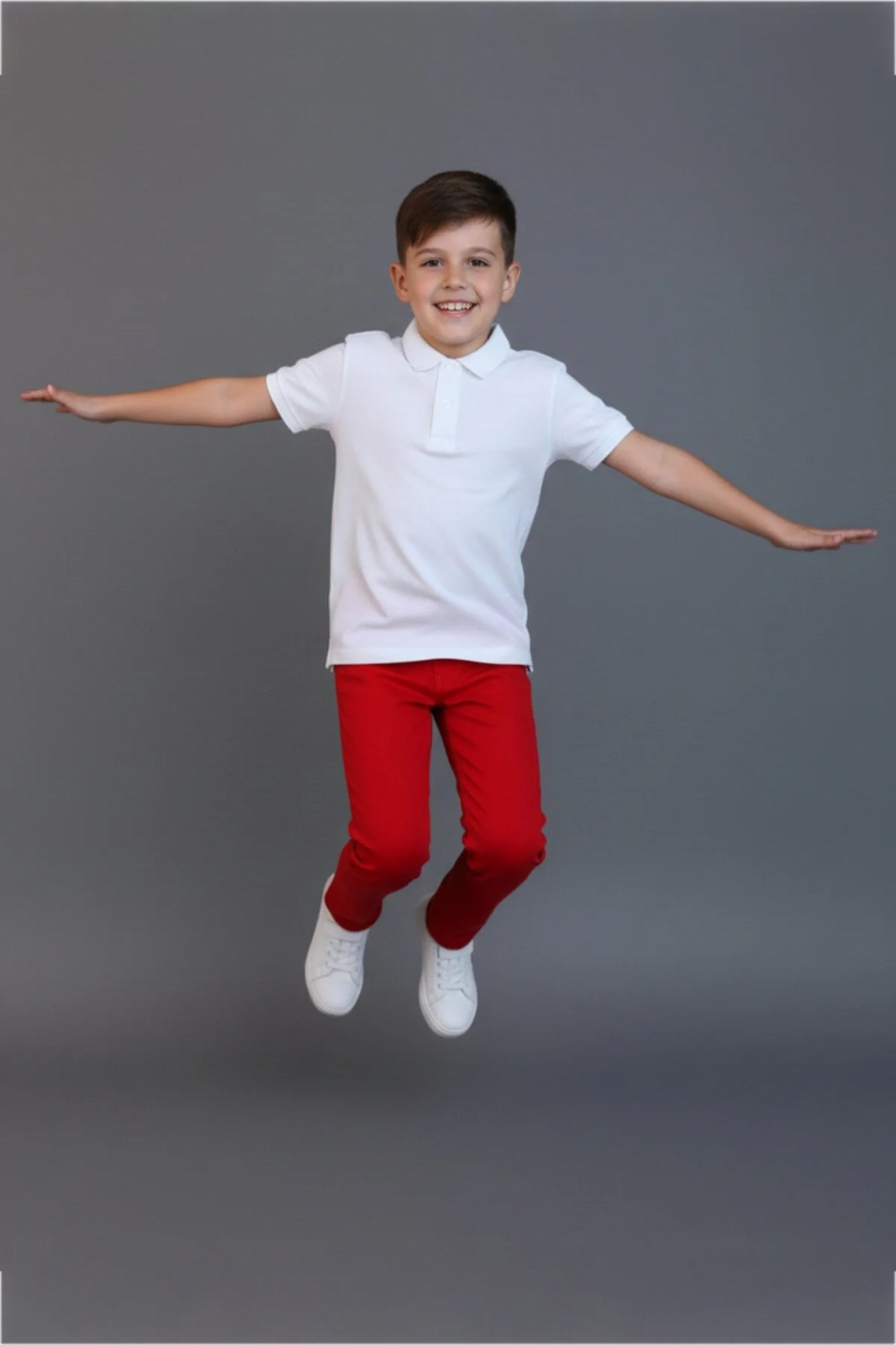 Erkek Çocuk Beli İçten Ayarlamalı Kırmızı Keten Pantolon 23 Nisan 29 Ekim 10 Kasım Gösteri Kıyafeti