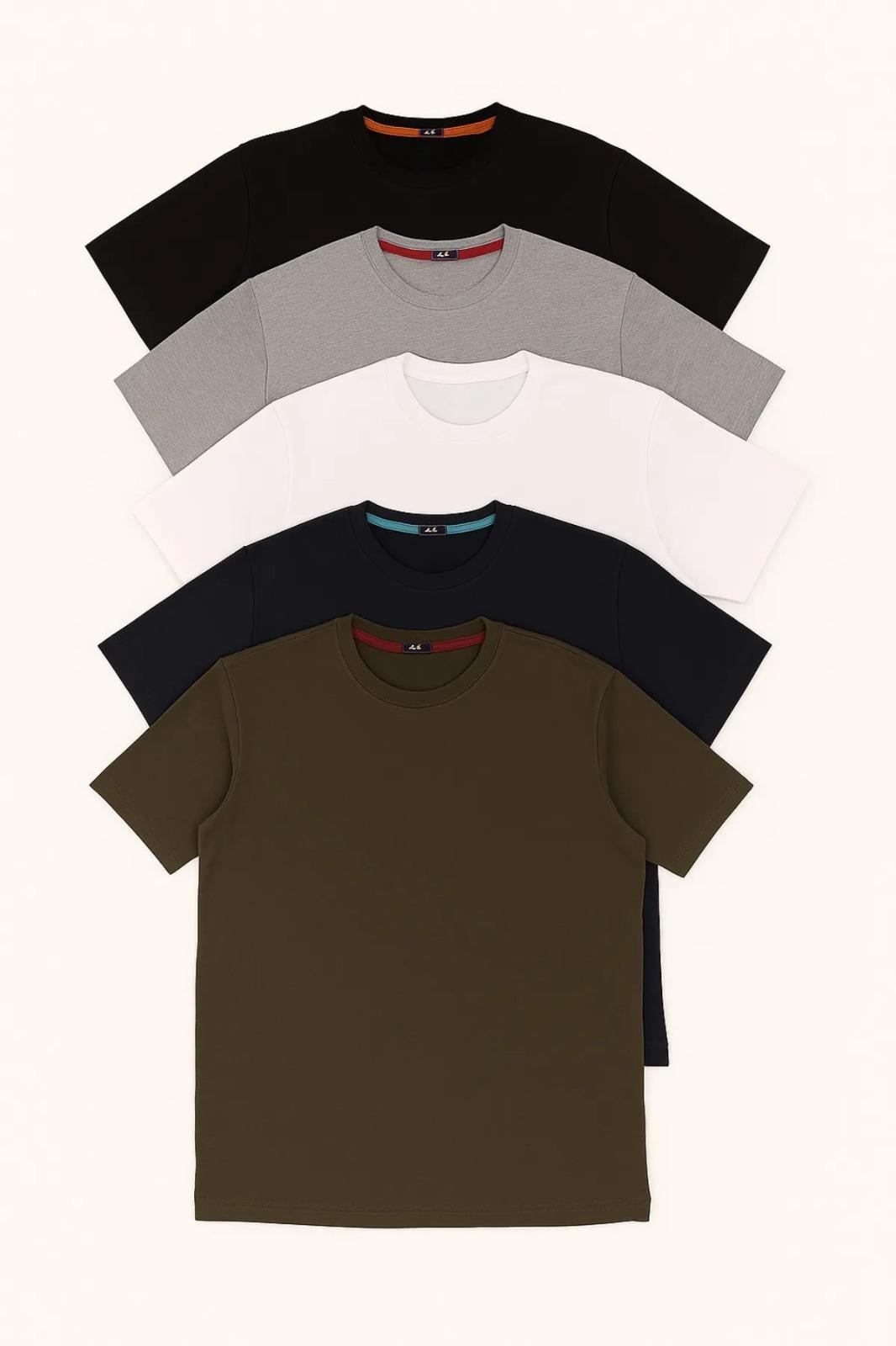 Erkek Çok Renkli  Comfort Bisiklet Yaka Kısa Kol Tişört