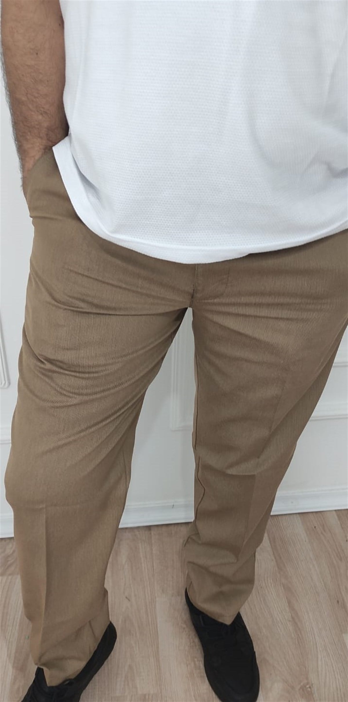 Erkek Klasik Rahat Kalıp Keten Pantolon