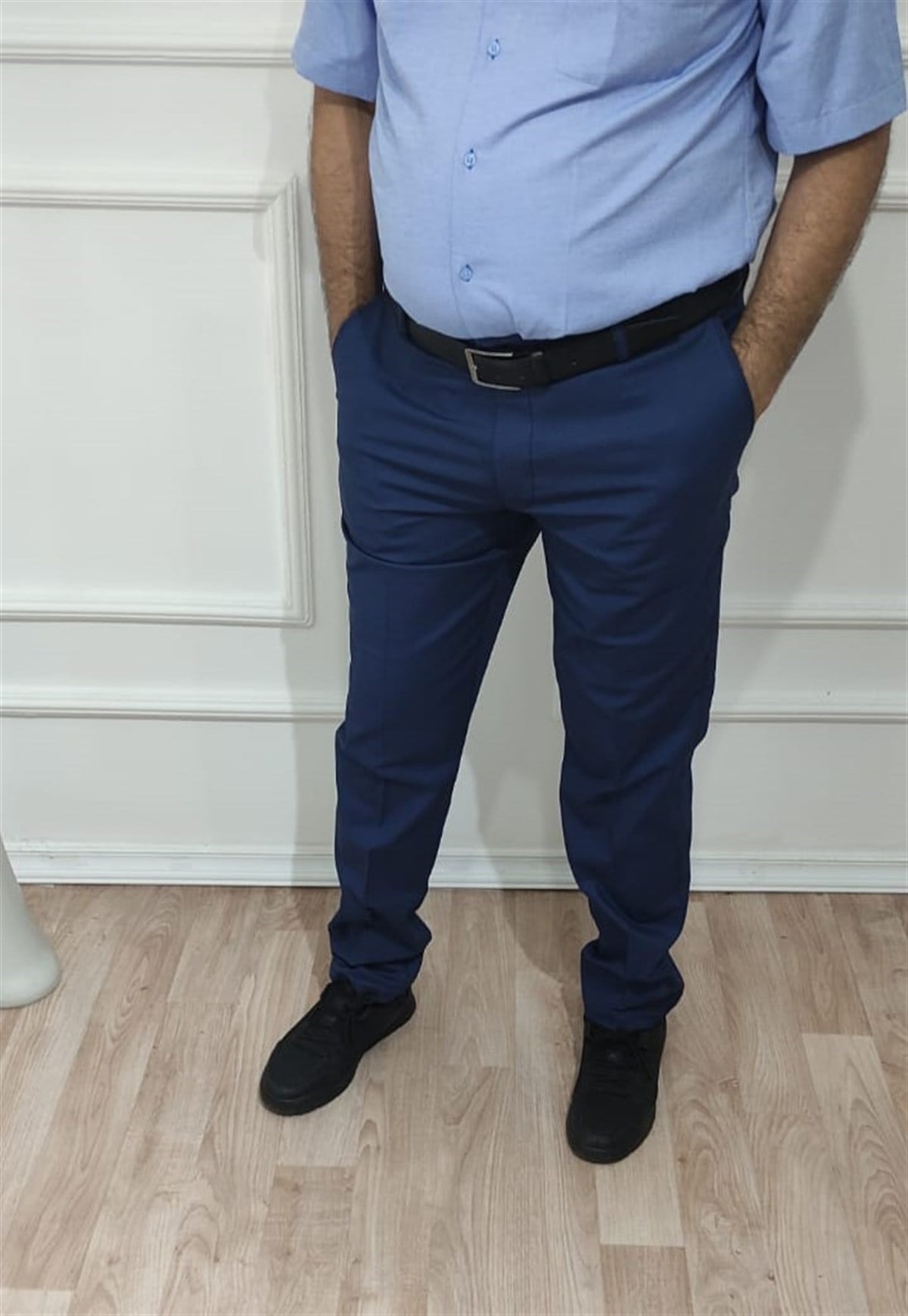 Erkek Klasik Rahat Kalıp Keten Pantolon