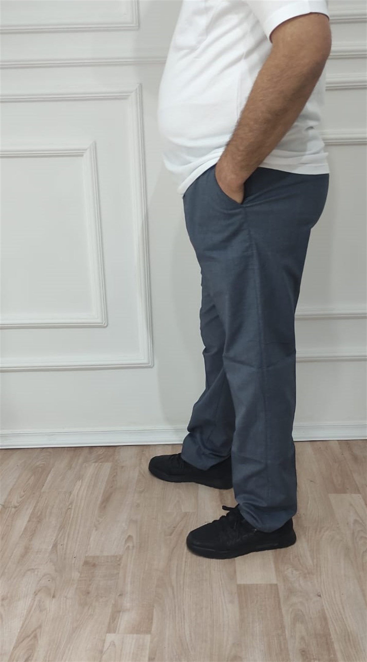 Erkek Klasik Rahat Kalıp Keten Pantolon