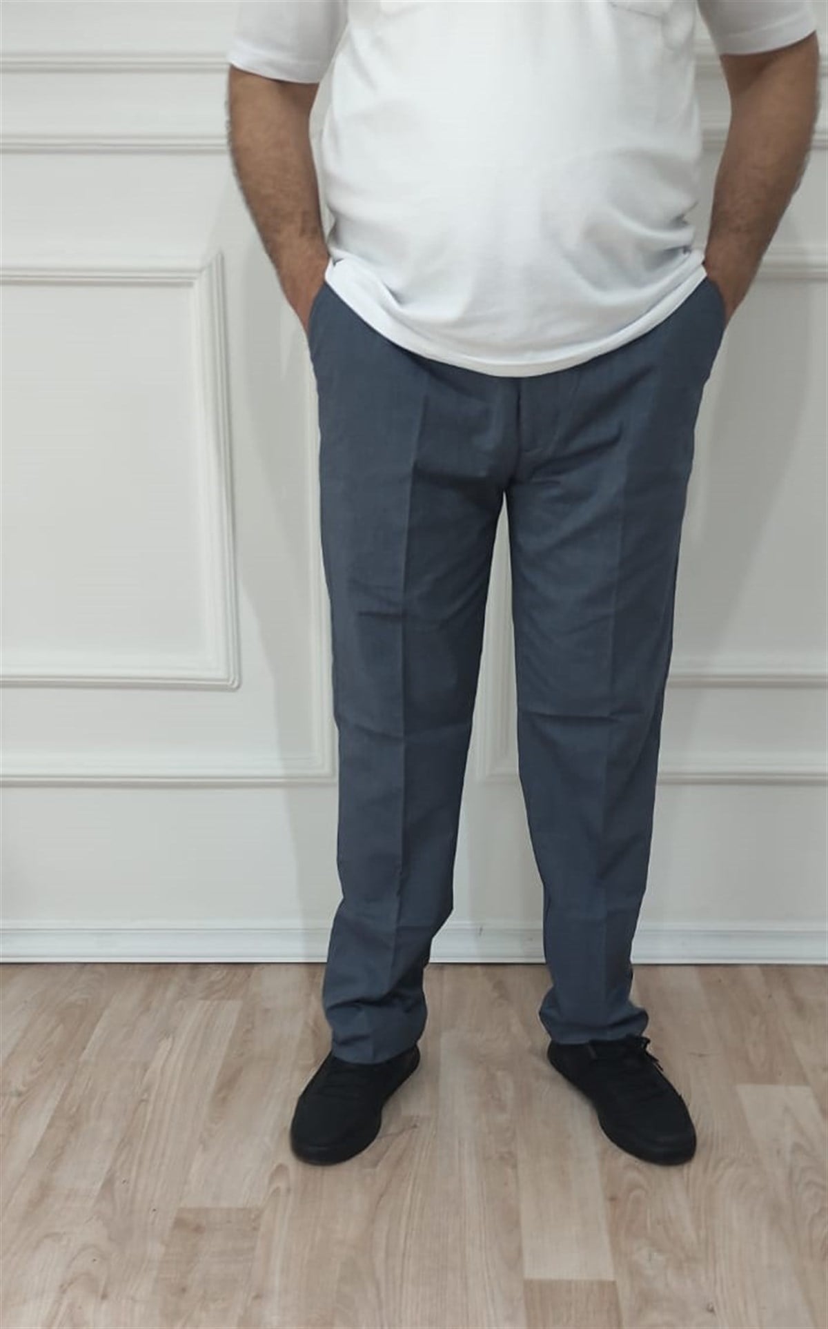 Erkek Klasik Rahat Kalıp Keten Pantolon