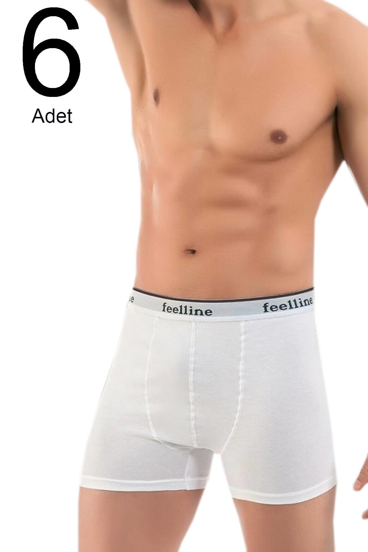 ERKEK LİKRALI 6LI BEYAZ BOXER