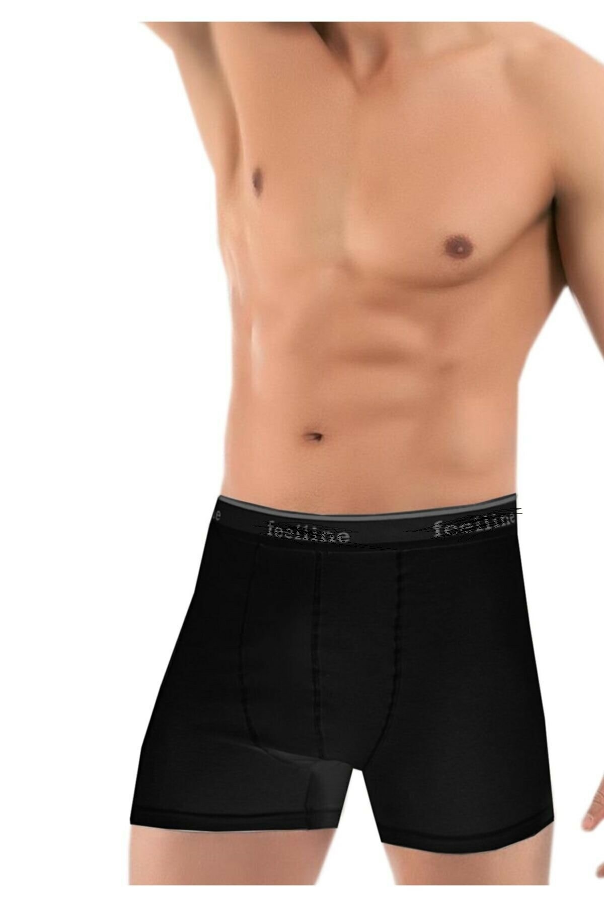 ERKEK PAMUKLU LİKRALI SİYAH BOXER 10LU