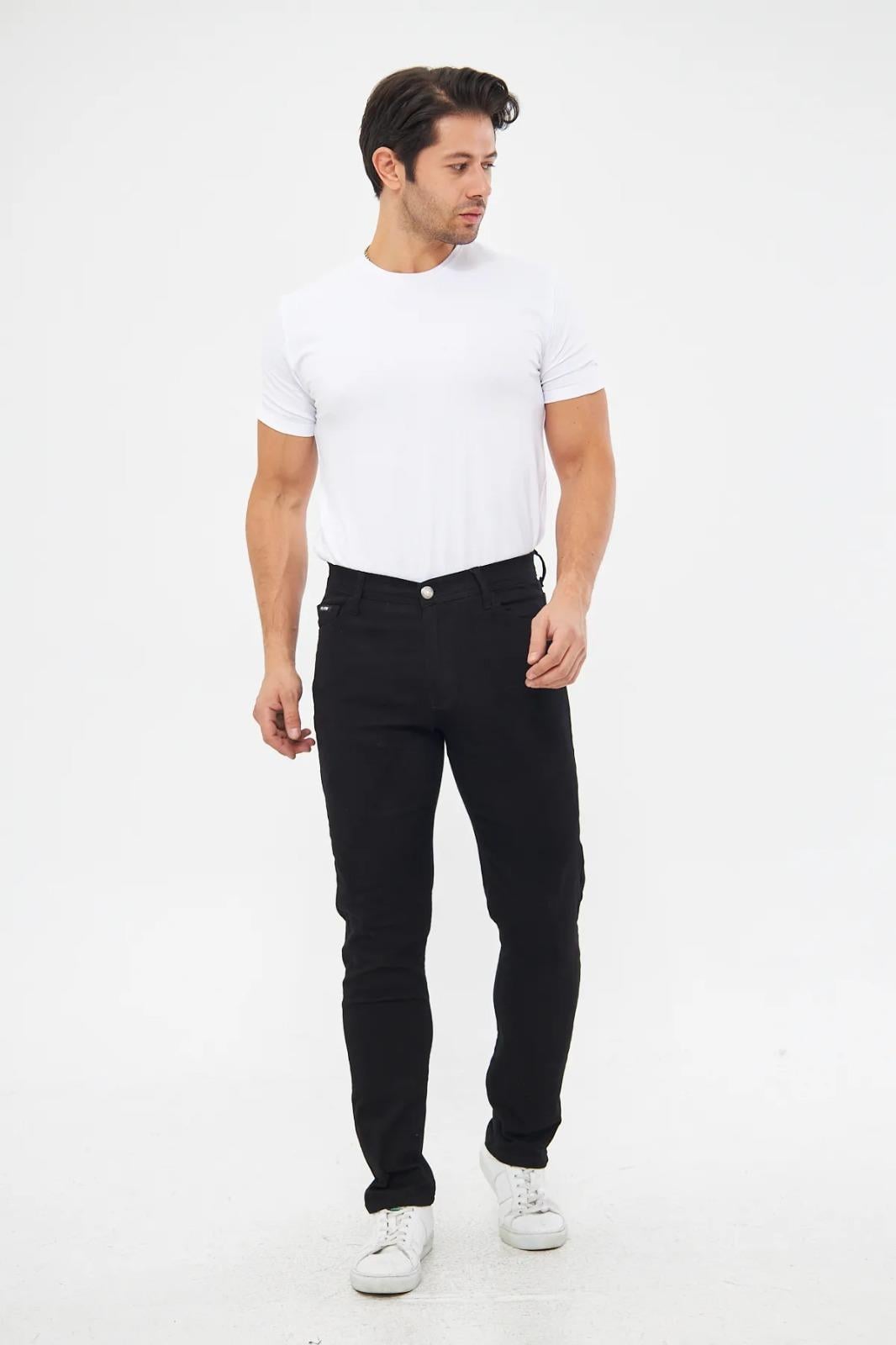 ERKEK SİYAH SPOR MODEL RAHAT KALIP BASIC KETEN PANTOLON