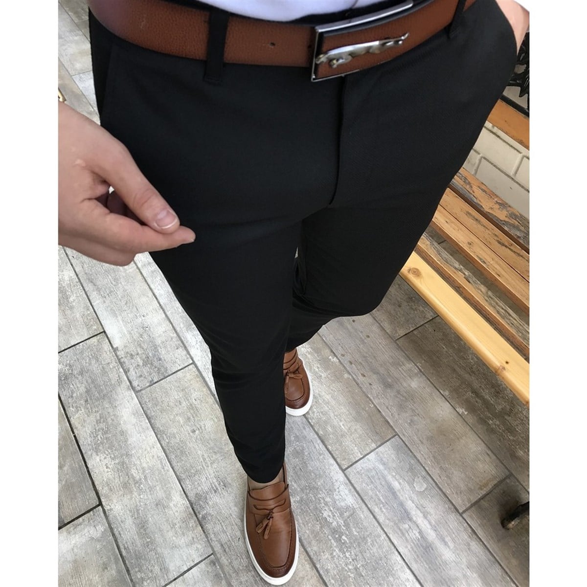 Erkek Slim Fit Klasik Kumaş Pantolon