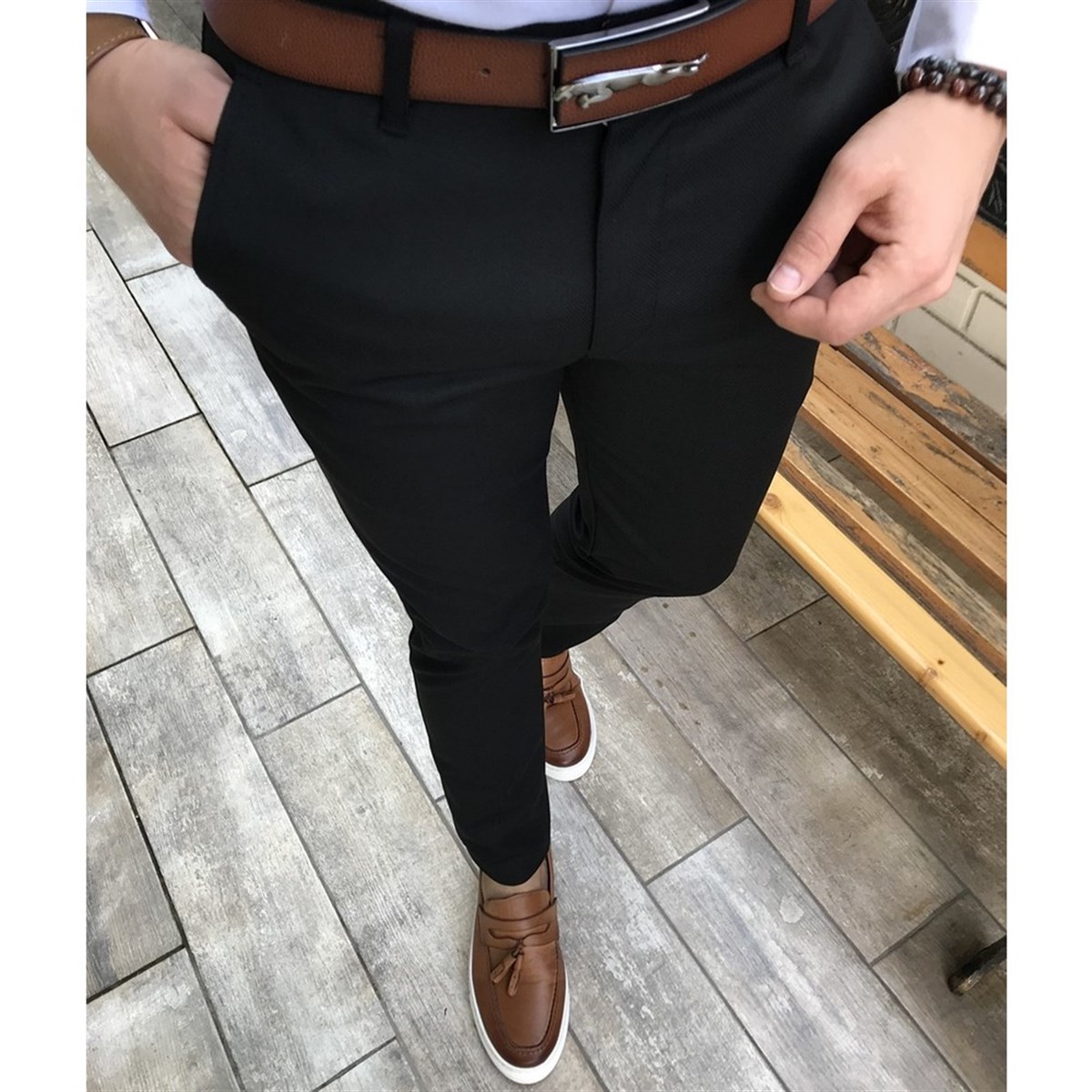 Erkek Slim Fit Klasik Kumaş Pantolon