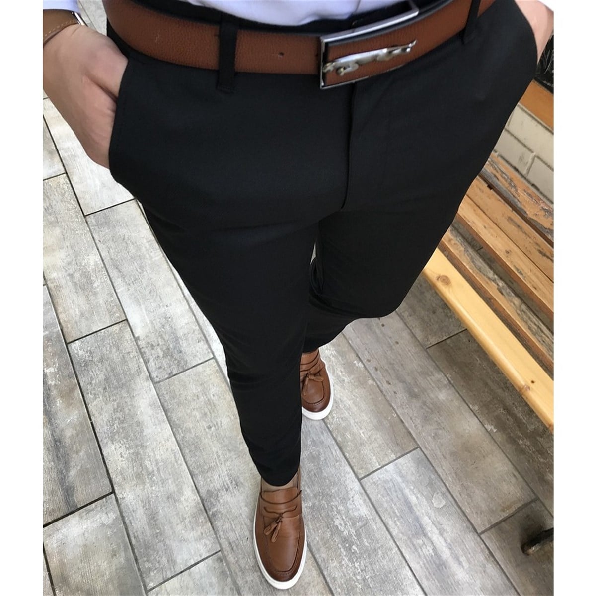 Erkek Slim Fit Klasik Kumaş Pantolon