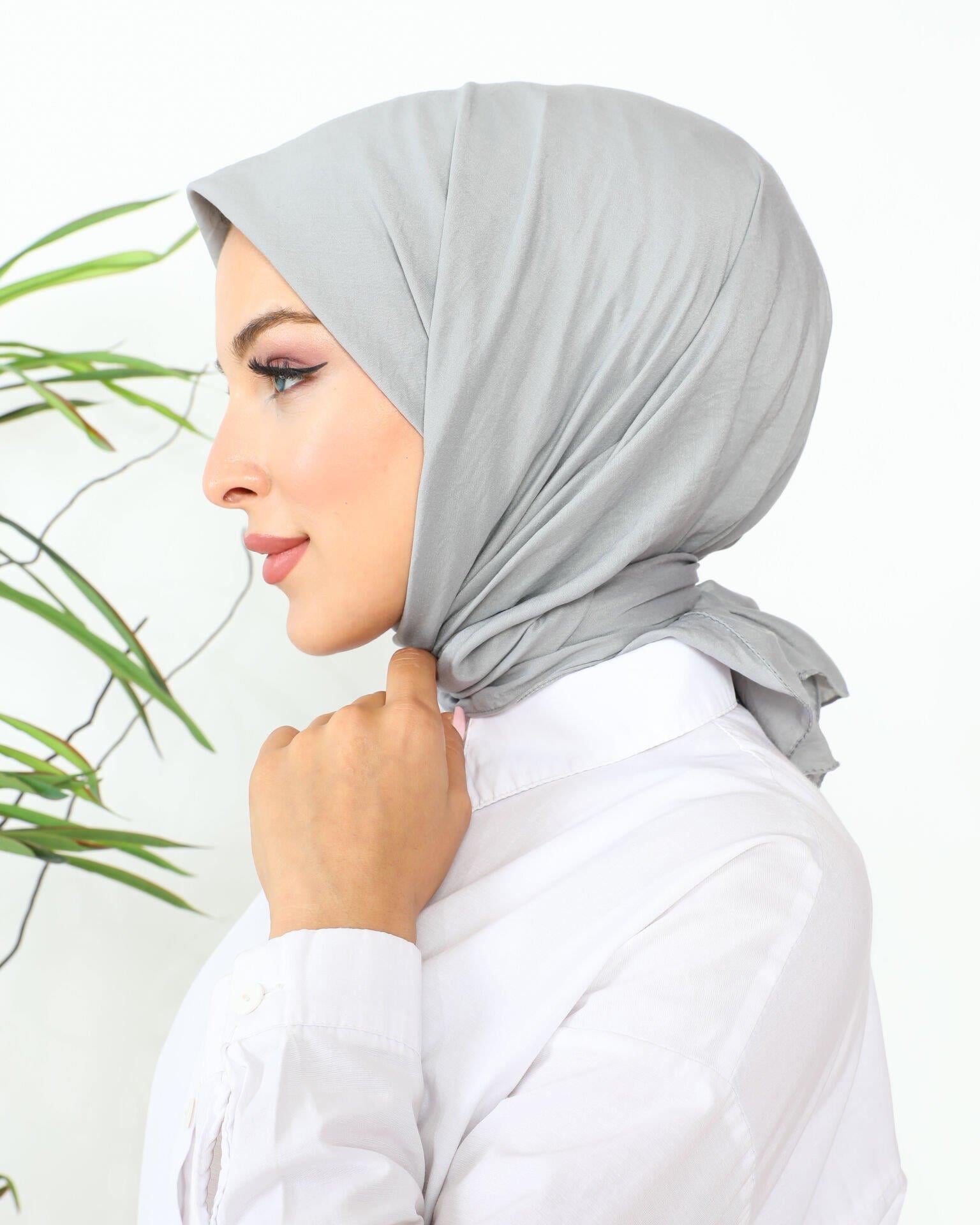 Kadın Anne Comfort Pamuklu Düz Gri Eşarp