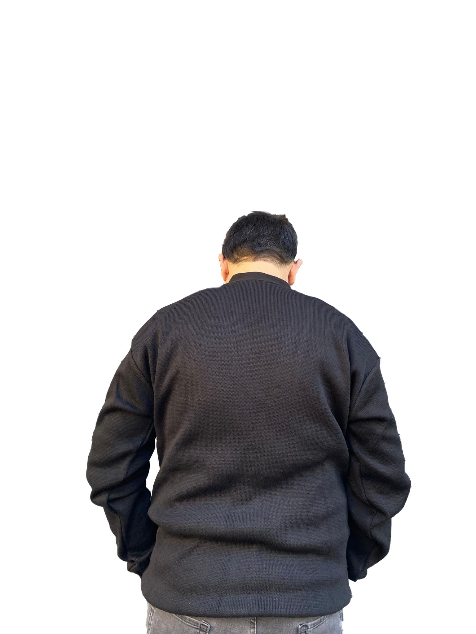 Baba Desenli Düğmeli Kışlık Hırka