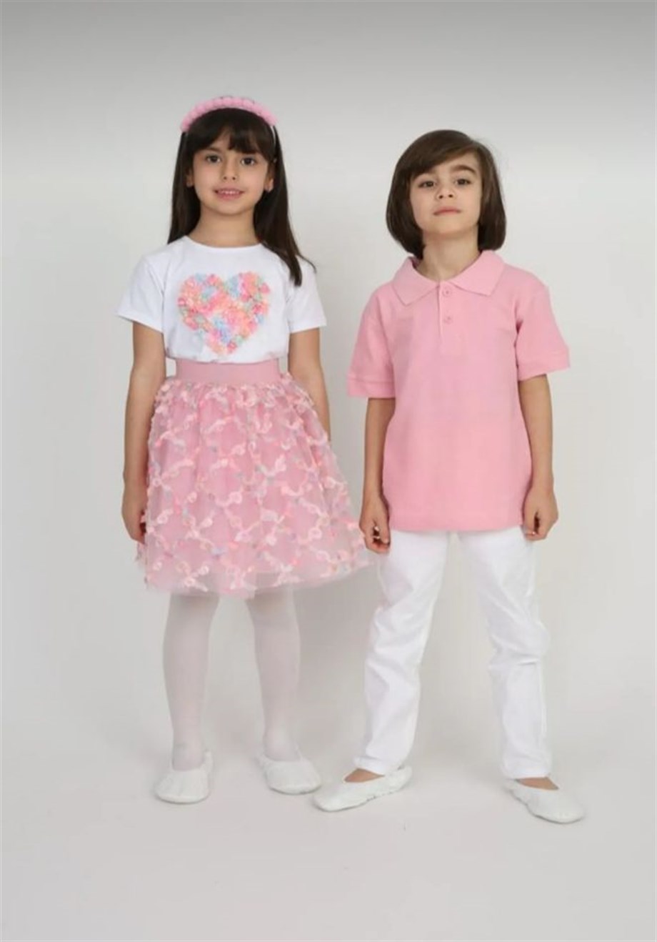 kız erkek çocuk 23 Nisan 29 Ekim 10 Kasım 19 Mayıs Gösteri Kıyafeti Desenli T-shirt Etek Takım
