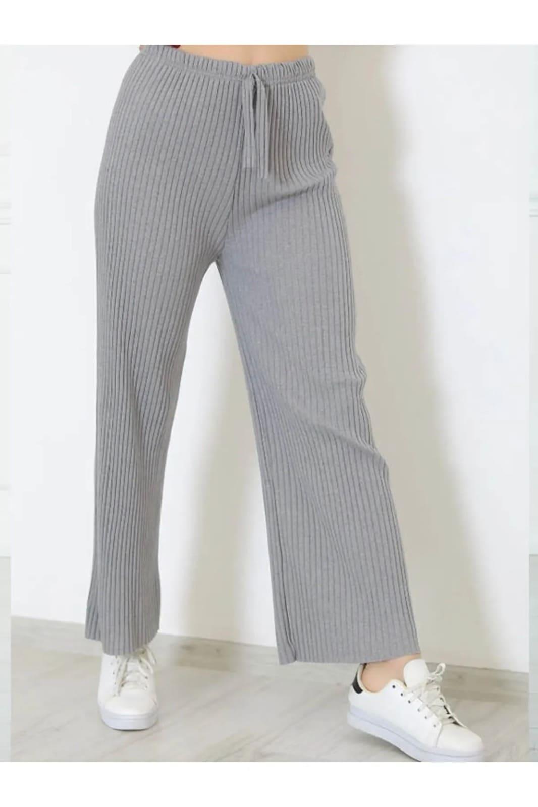 Likralı Bol Paça Rahat Kadın Pijama Altı Tek Alt