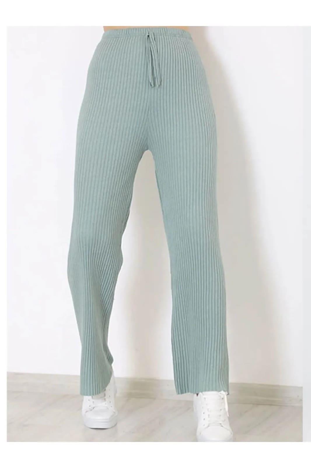 Likralı Bol Paça Rahat Kadın Pijama Altı Tek Alt