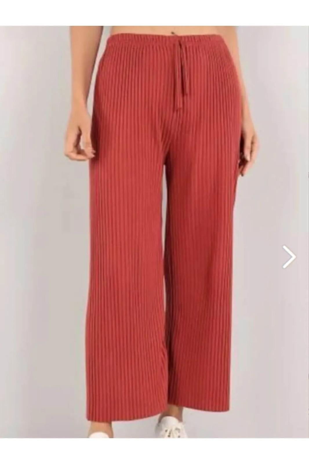 Likralı Bol Paça Rahat Kadın Pijama Altı Tek Alt