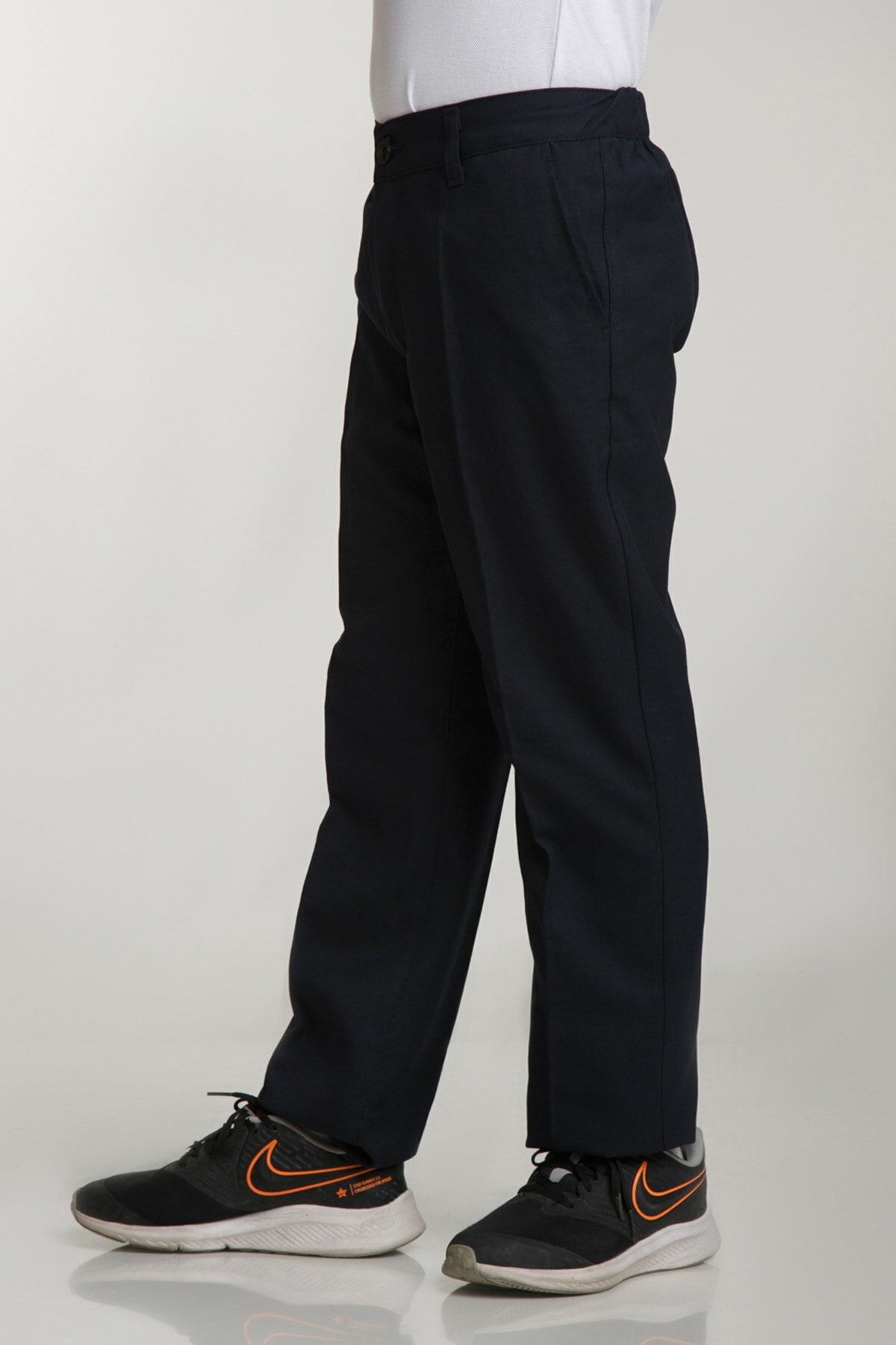 UNISEX ÇOCUK BELİ LASTİKLİ LACİVERT KUMAŞ PANTOLON