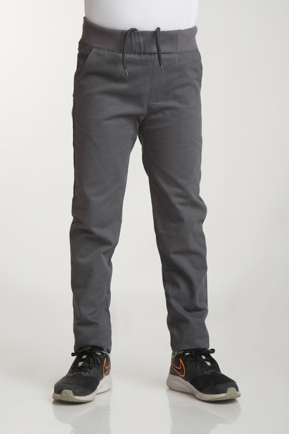 UNISEX ÇOCUK RIBANA BEL CANVAS OKUL PANTOLONU