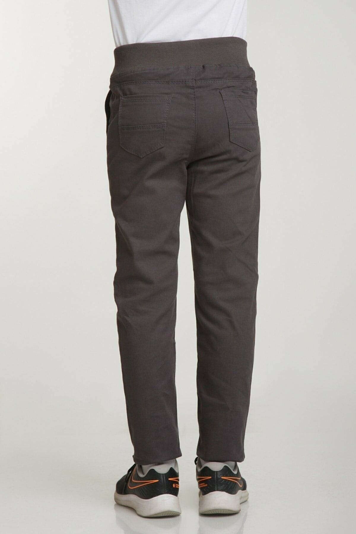 UNISEX ÇOCUK RIBANA BEL FÜME CANVAS OKUL PANTOLONU