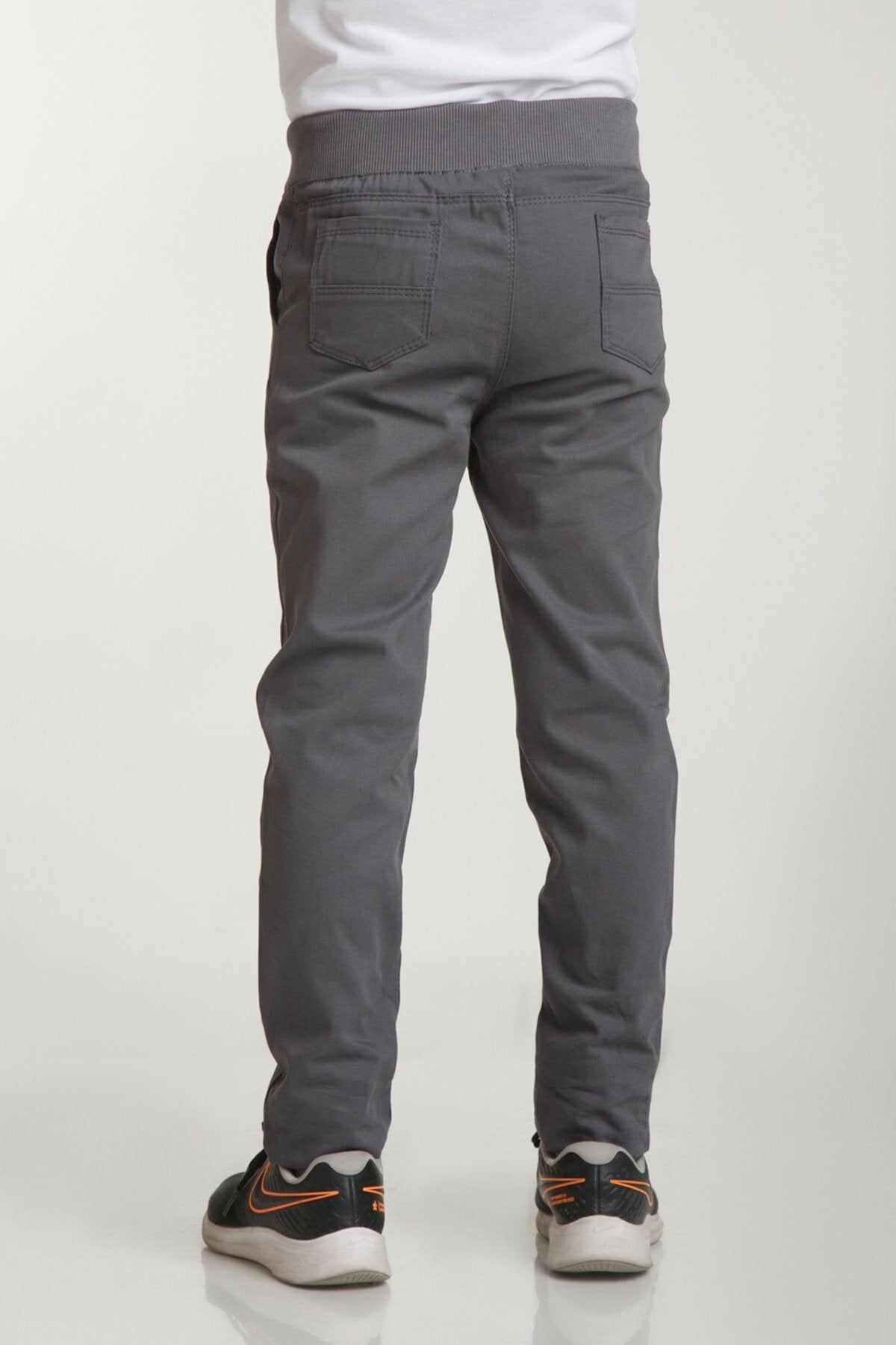 UNISEX ÇOCUK RIBANA BEL CANVAS OKUL PANTOLONU