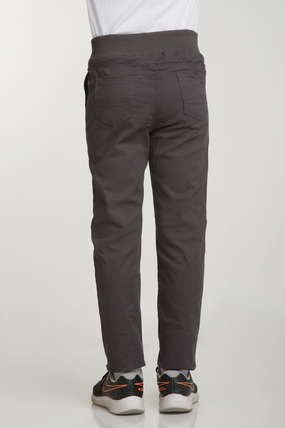 UNISEX ÇOCUK RIBANA BEL FÜME CANVAS OKUL PANTOLONU