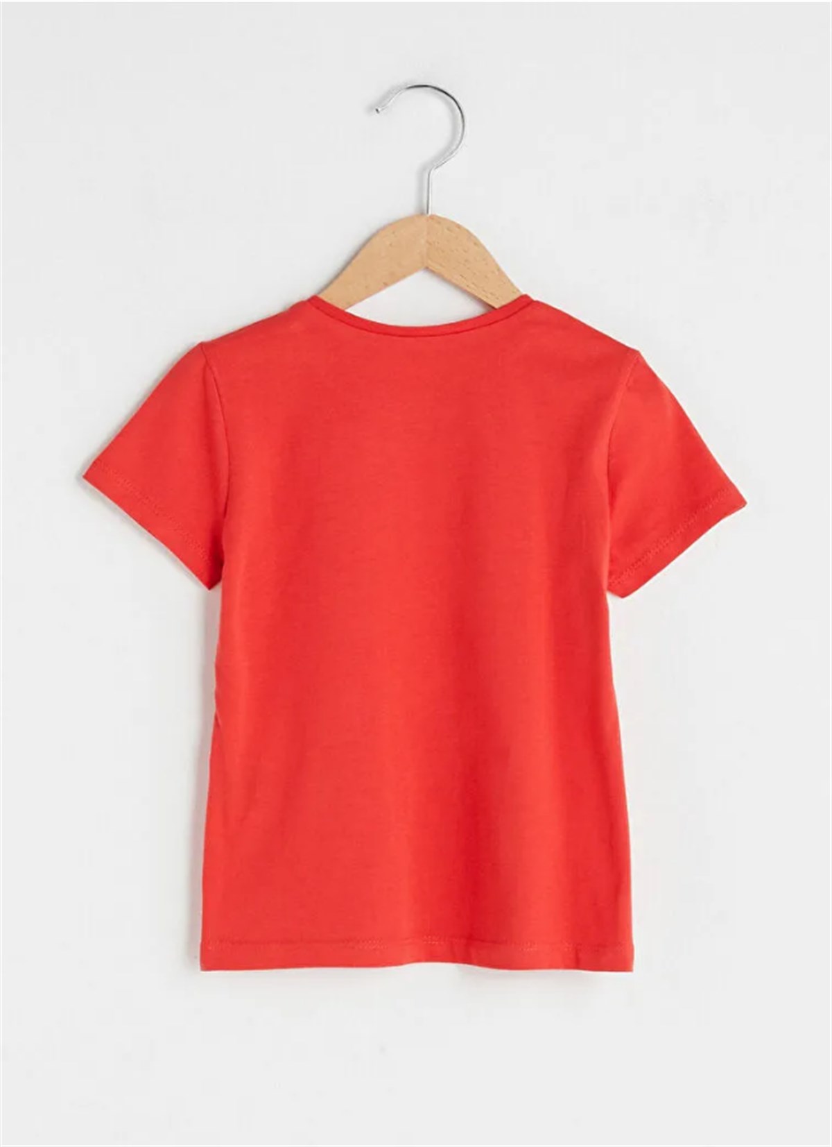 UNISEX ÇOCUK  YUVARLAK YAKA KIRMIZI KISA KOL PENYE T-SHIRT