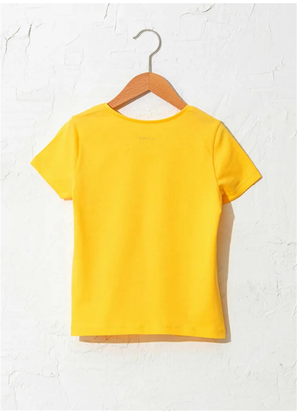 UNISEX ÇOCUK  YUVARLAK YAKA SARI KISA KOL PENYE T-SHIRT