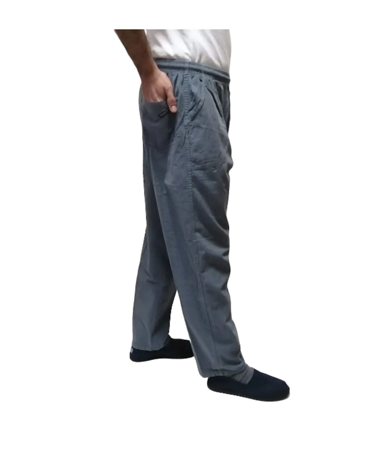 UNISEX HAM BEZ YAZLIK RAHAT ACIK GRİ  KETEN PANTOLON