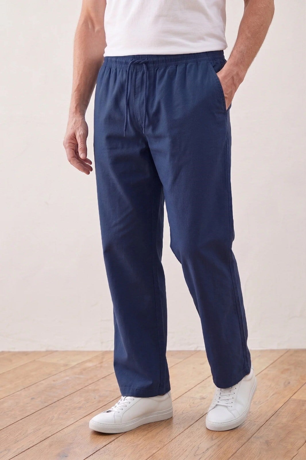 UNISEX HAM BEZ YAZLIK RAHAT KETEN PANTOLON