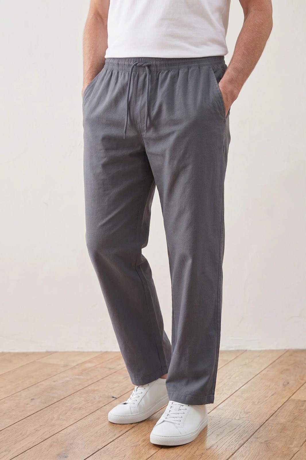 UNISEX HAM BEZ YAZLIK RAHAT KETEN PANTOLON