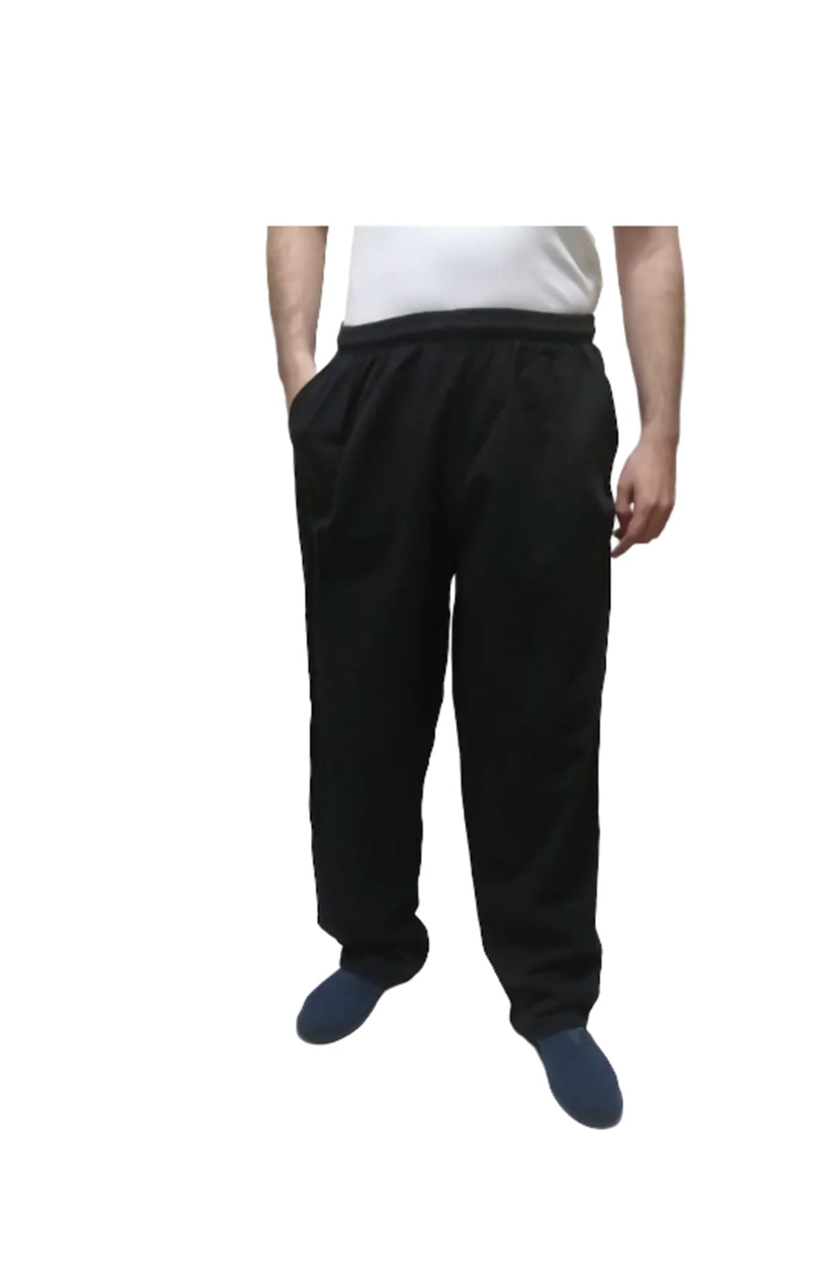 UNISEX HAM BEZ YAZLIK RAHAT SİYAH  KETEN PANTOLON