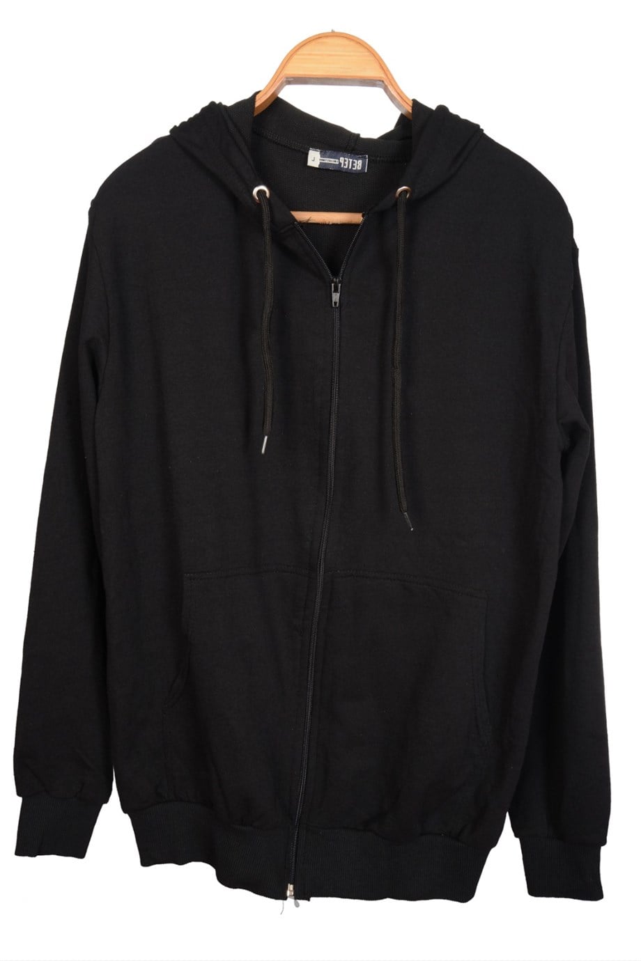 Unısex Kapüşonlu Fermuarlı Cepli Ince Penye BEYAZ Basic Sweatshırt Hırka