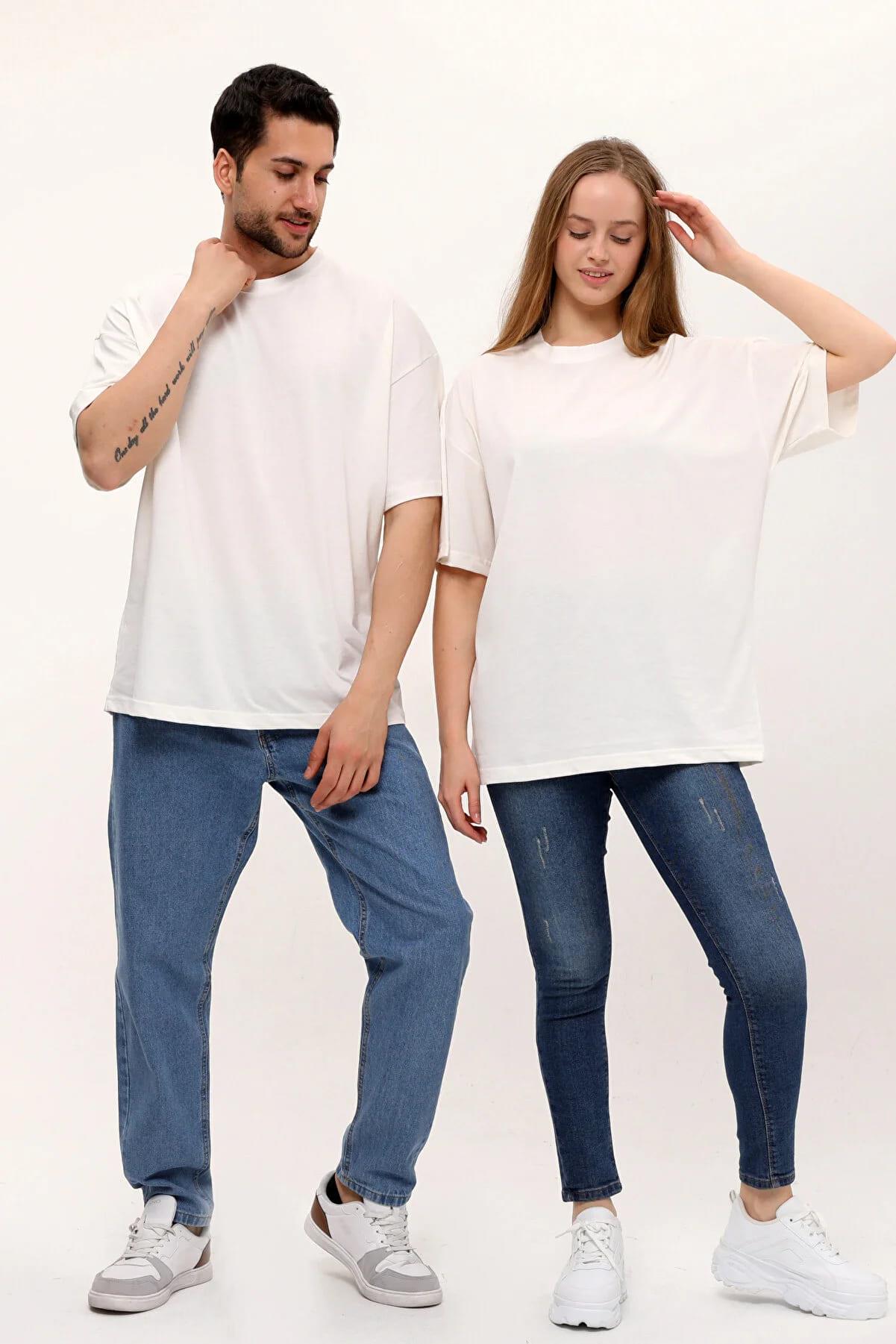 Unisex Kısa Kol Basic 14 Şubat Sevgililer Günü Çift Kombin Tişört (2 Adet)