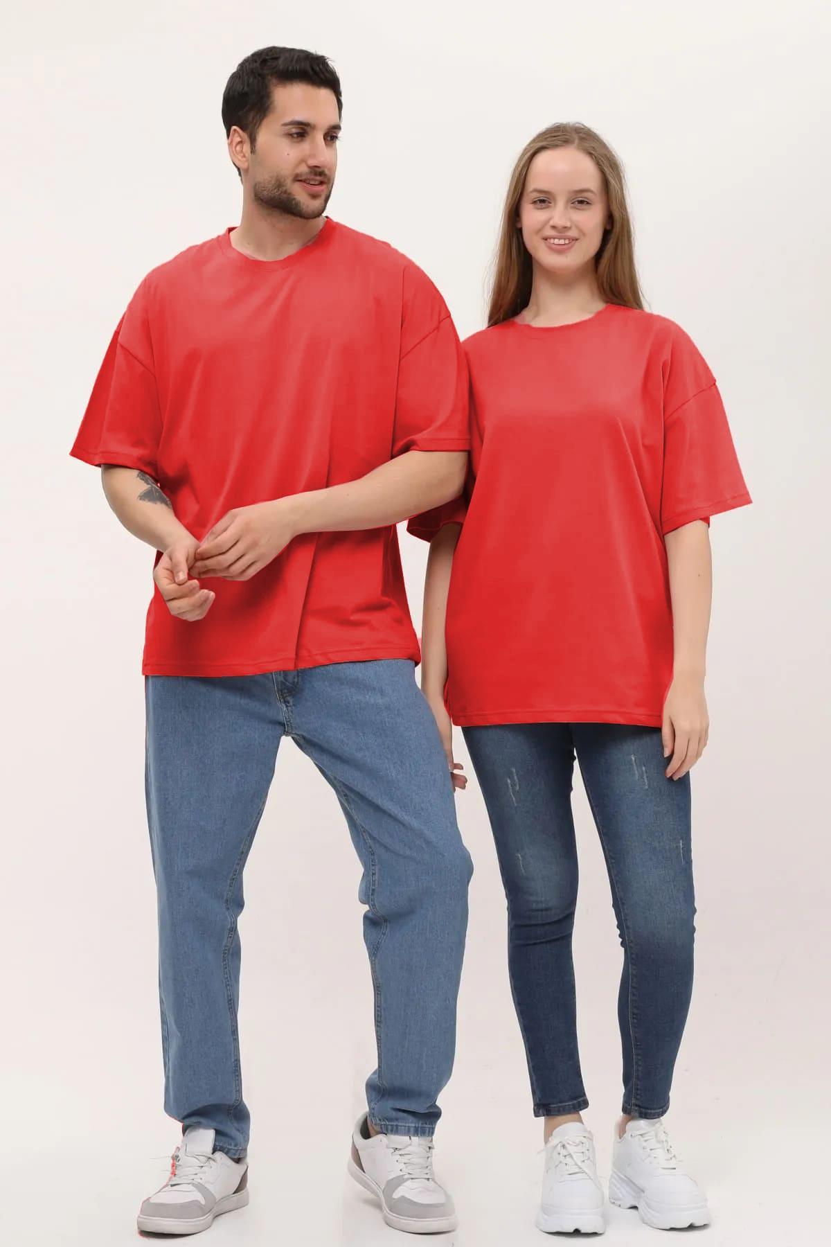 Unisex Kısa Kol Basic 14 Şubat Sevgililer Günü Çift Kombin Tişört (2 Adet)