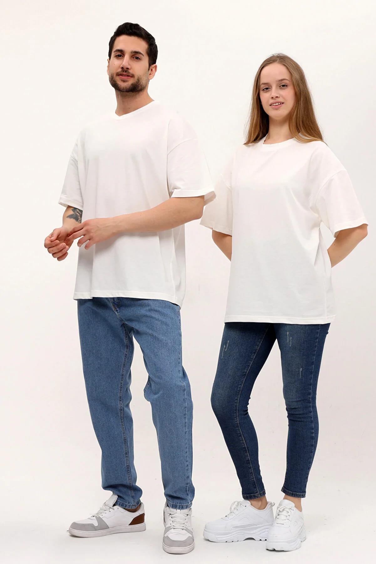 Unisex Kısa Kol Basic 14 Şubat Sevgililer Günü Çift Kombin Tişört (2 Adet)