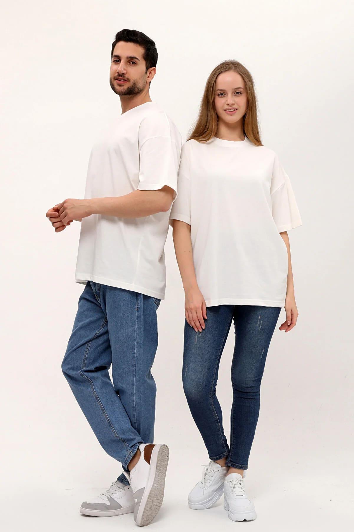 Unisex Kısa Kol Basic 14 Şubat Sevgililer Günü Çift Kombin Tişört (2 Adet)