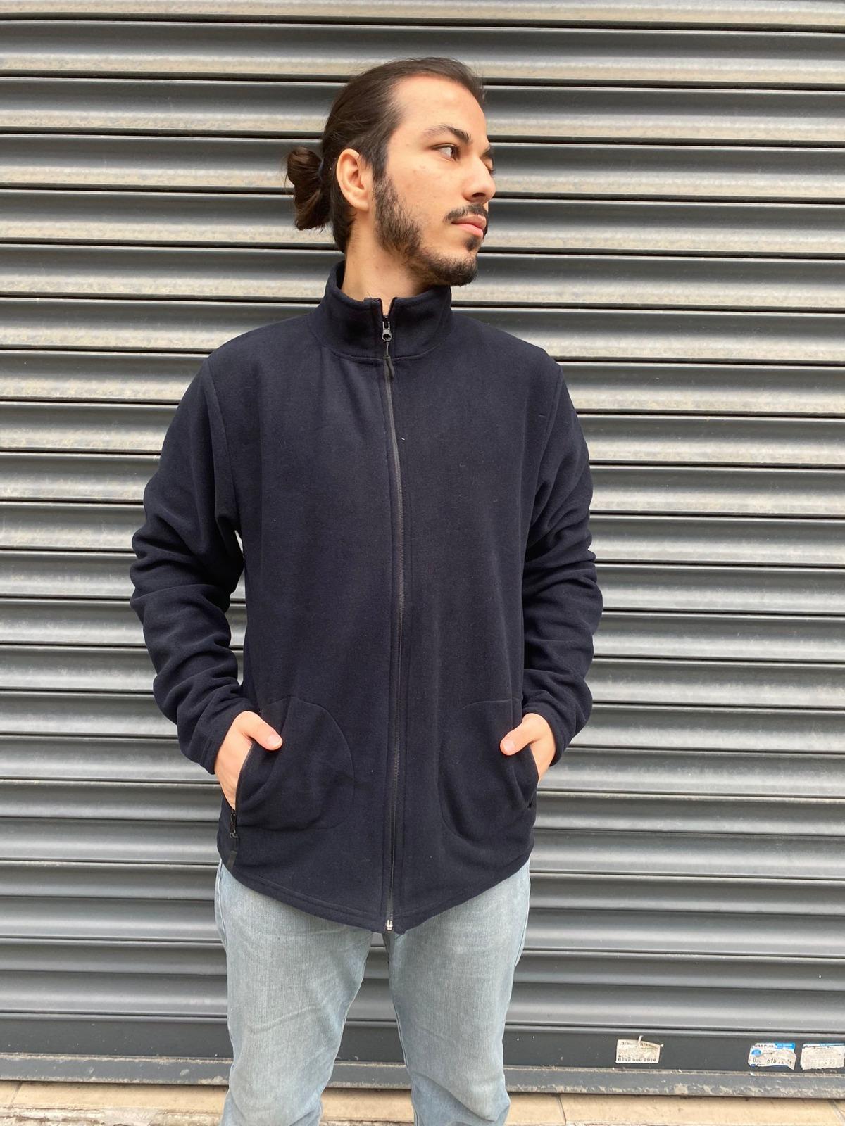 UNISEX Polar Soğuya Dayanıklı Standart-fit Cepli Tüylenme Yapmayan Erkek Polar Hırka