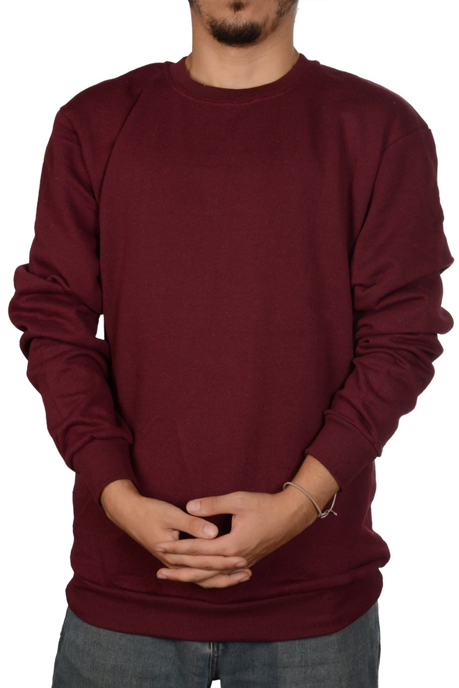 UNISEX YUVARLAK YAKA RAHAT KALIP BASİC DÜZ RENK MODEL UZUN KOL BİSİKLET YAKA SWEATSHİRT