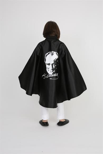  Atatürk Baskılı Unısex Çocuk Pelerini - 23 Nisan Atatürk Baskılı Unisex Çocuk Pelerini