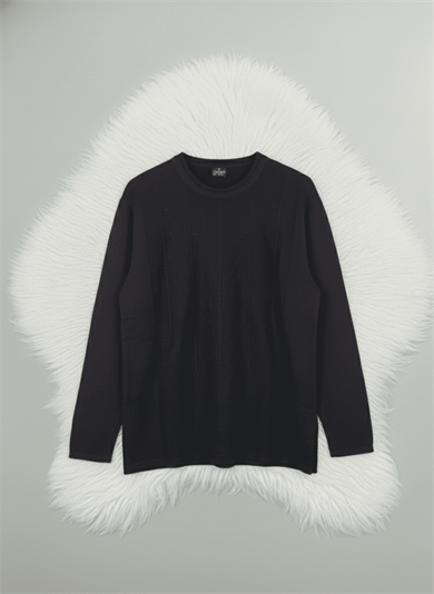 Anne Kadın Kışlık Mevsimlik Anneler Günü Yuvarlak Yaka Tek Renk Rahat Kalıp Triko Kazak