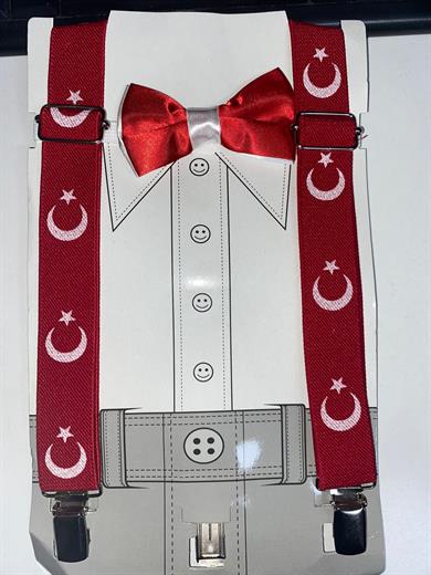 Çocuk Ayarlamalı Askı Ve Papyon Takım Seti
